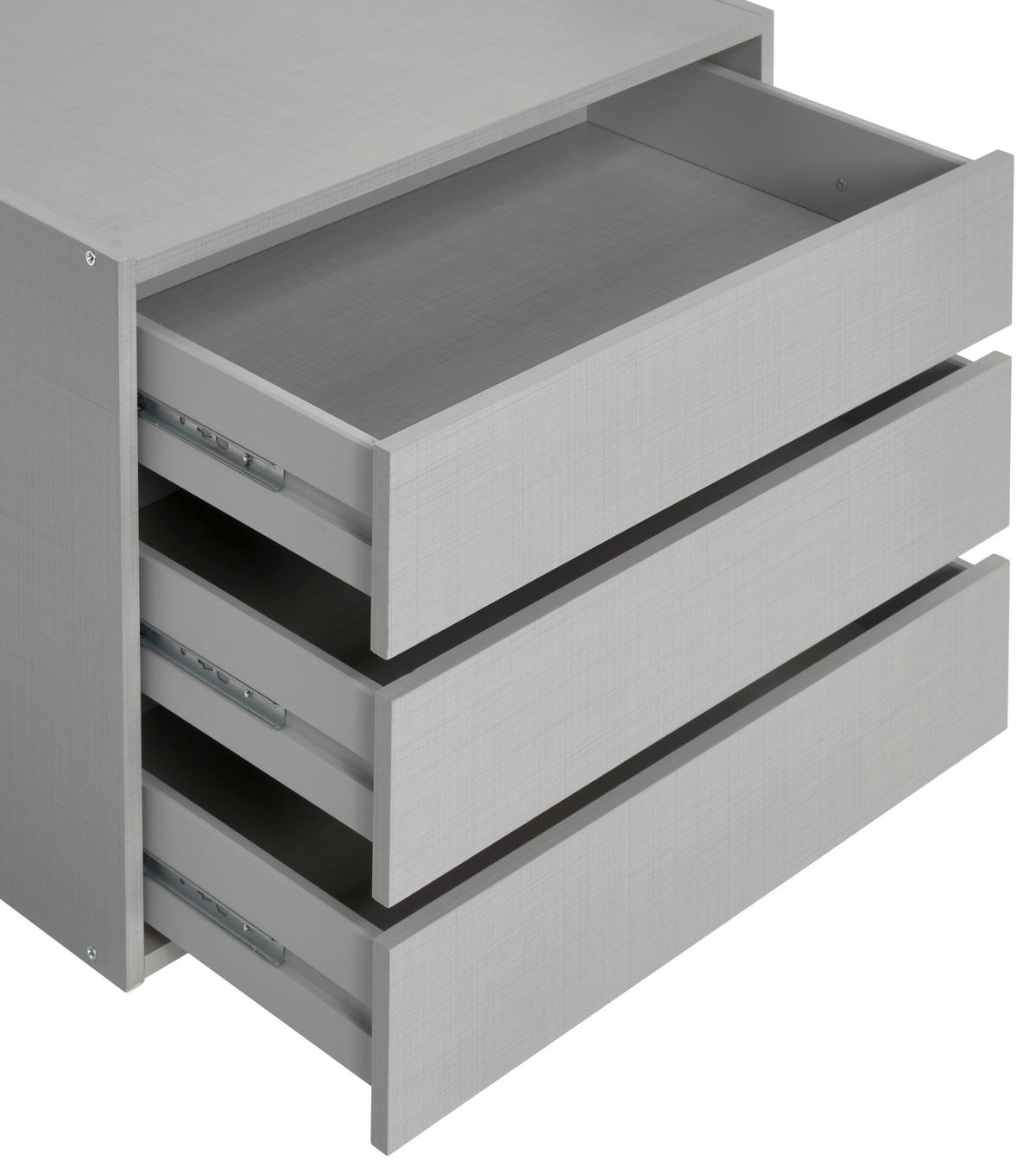 Schubkasteneinsatz B: 66 cm Line Grey 3 Laden - Holzwerkstoff (66/48/54cm)