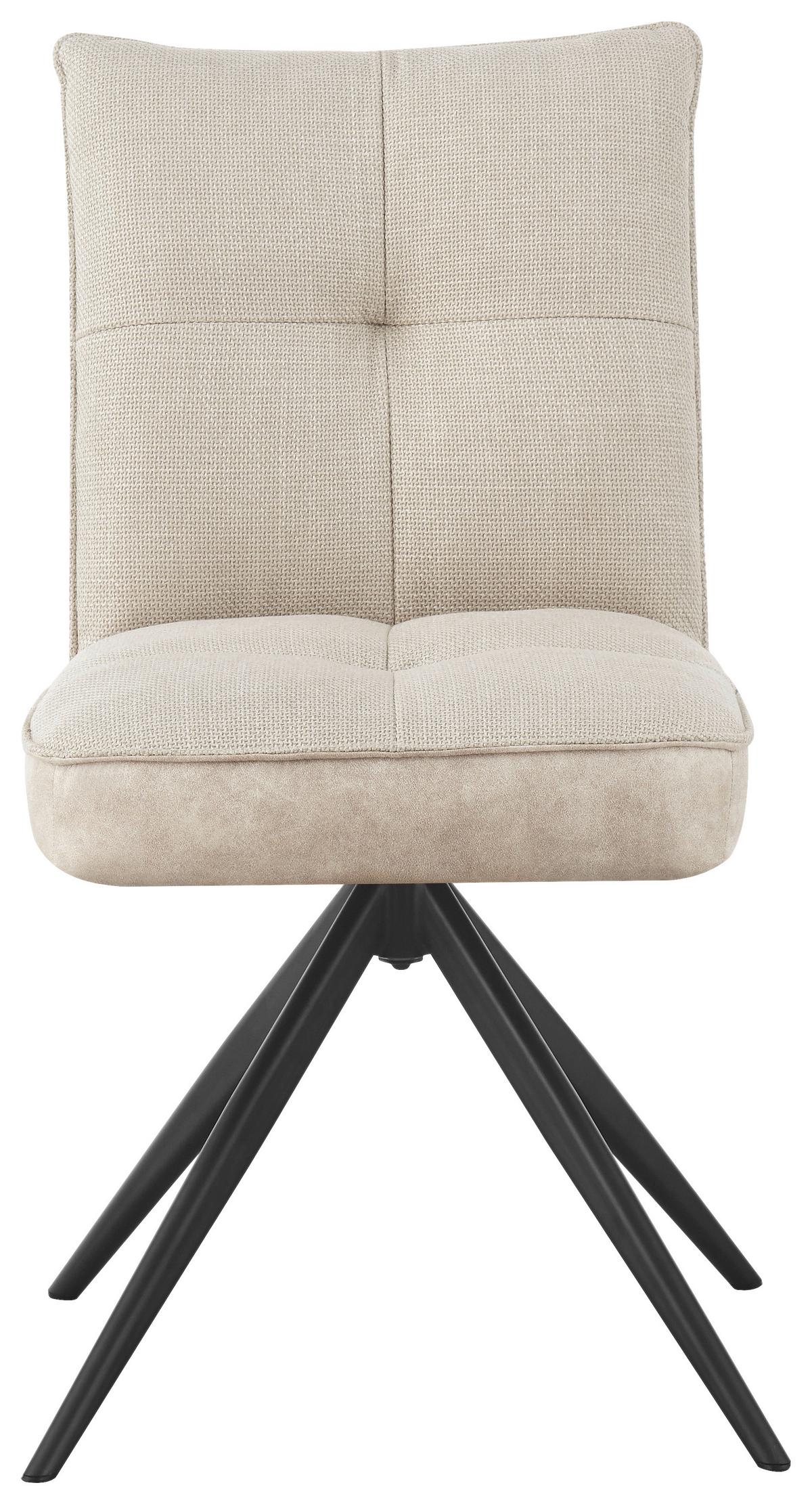 Židle MAYA béžová - černá/béžová, Moderní, kov/textil (49/89/65cm) - Premium Living