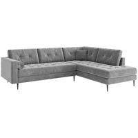 Ecksofa Scott - Edelstahlfarben/Anthrazit, Design, Textil (259/205cm) - Livetastic