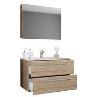 Badezimmer Badinos 3-teilig Sonoma Eiche B: 60 Cm - Weiß/Sonoma Eiche, MODERN, Keramik/Holzwerkstoff (60cm) - MID.YOU