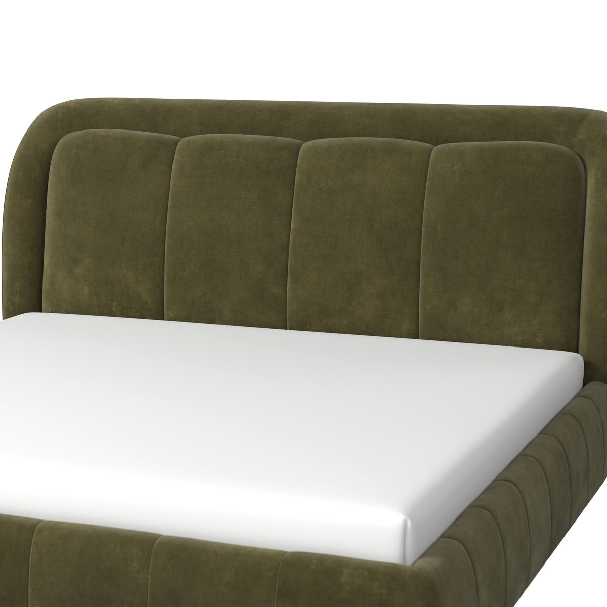 Čalúnená posteľ ANTON 180x200 cm,  tmavozelená - svetlohnedá/čierna, Modern, kov/drevo (180/200cm) - Bessagi Home