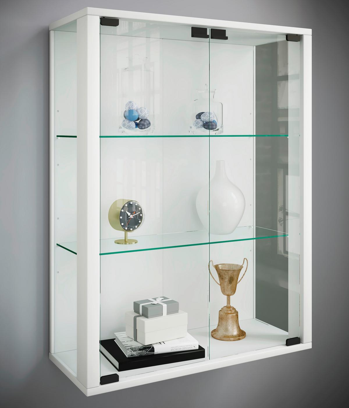 ZÁVESNÁ VITRÍNA UDINA - čierna/biela, Konventionell, drevo/plast (60/80/25cm) - MID.YOU
