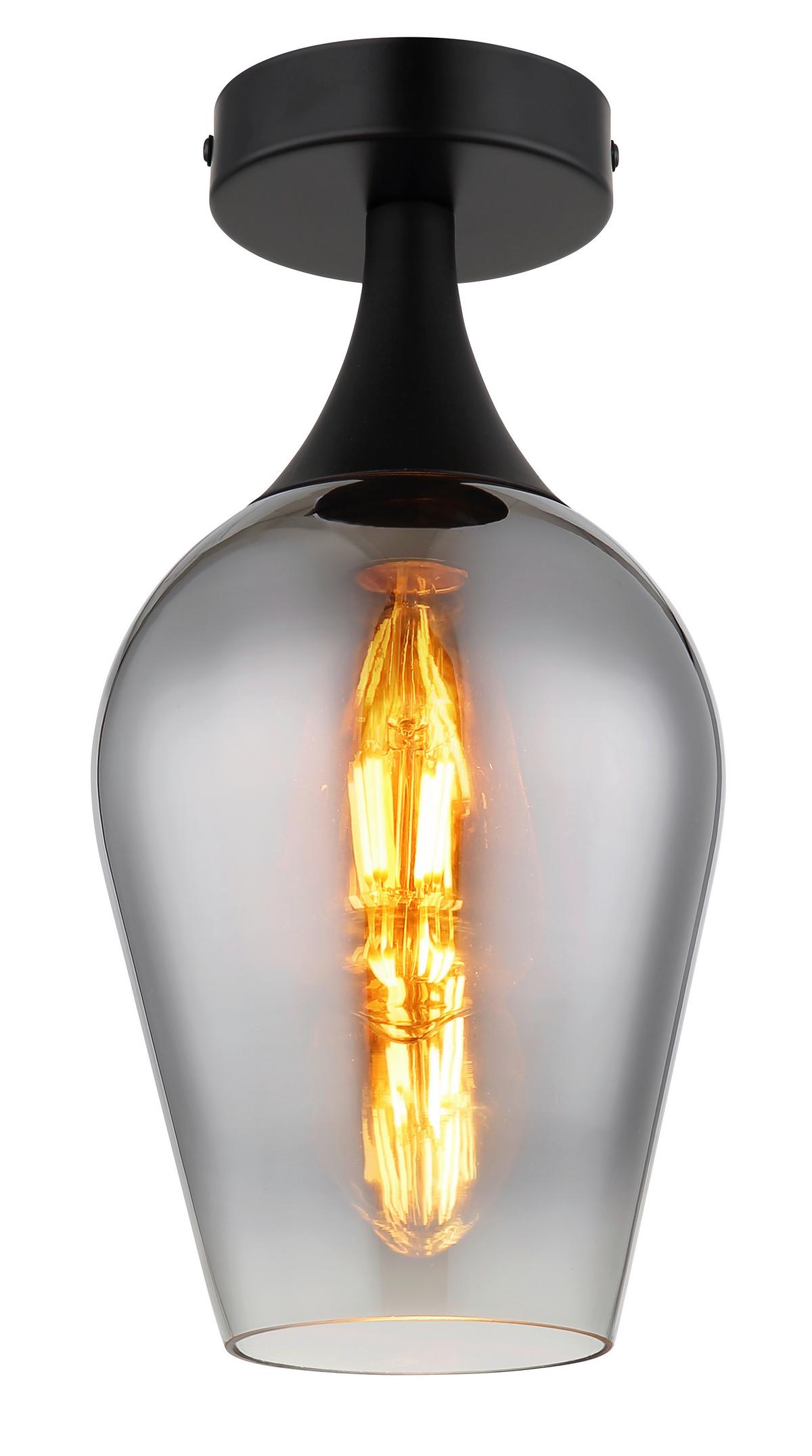 Deckenleuchte 15552d3 - Klar/Chromfarben, Design, Glas/Metall (15/30cm) - Globo