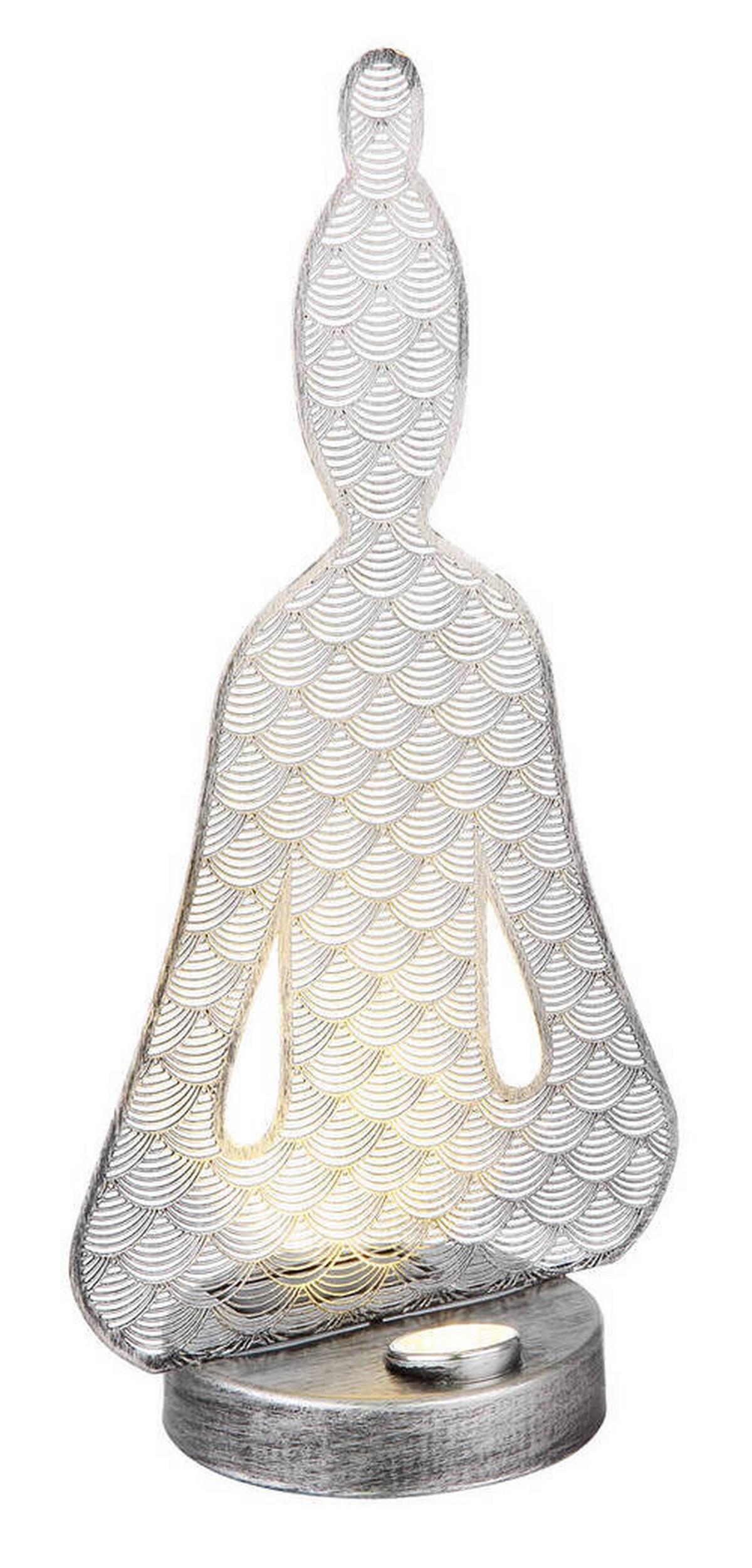 Solarleuchte Metall Antik Silberfarben - Transparent/Silberfarben, Design, Kunststoff/Metall (19/12/36cm) - Globo