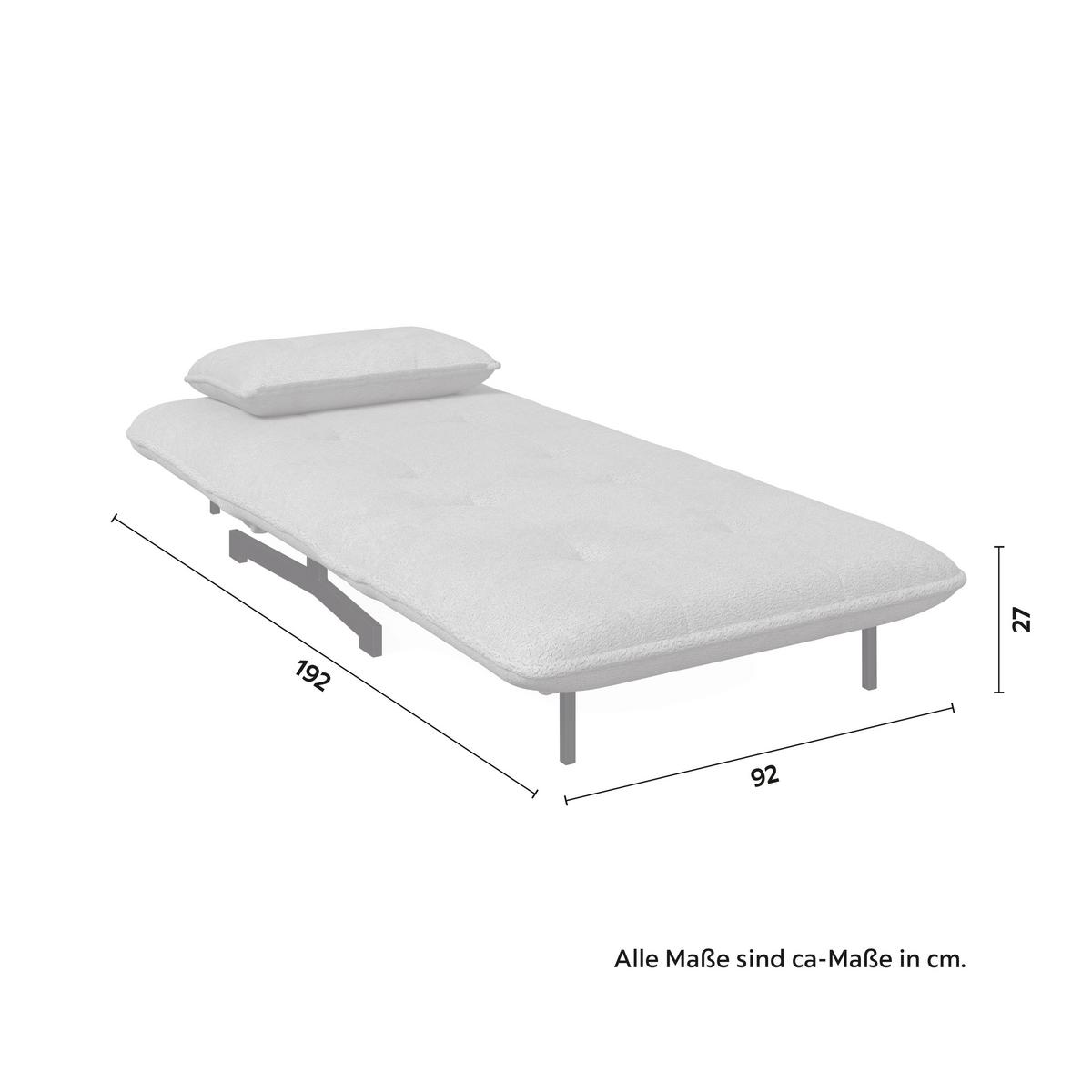 Rozkladacie kreslo LUNA, béžové buklé, max.120 kg - čierna/béžová, Modern, kov/textil (92/86/80cm) - Bessagi Home