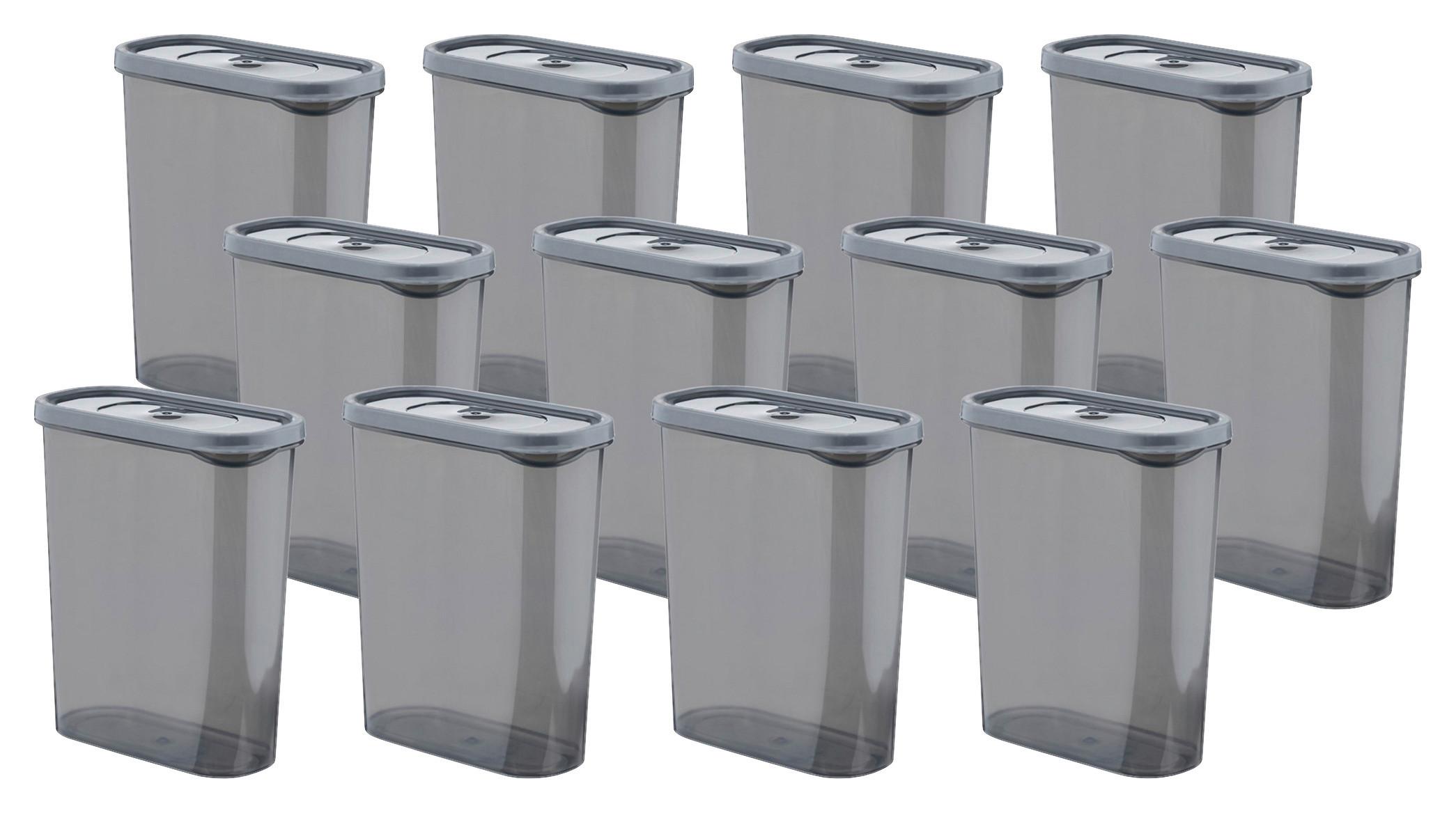 Vorratsdosenset 12-Teilig Je 2l, Kunststoff Anthrazit - Anthrazit, Basics, Kunststoff (17/21/8cm) - P & B