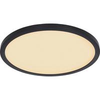 KOUPELNOVÉ STROPNÍ SVÍTIDLO ULOL,P/V: 29,4/2,5 cm,IP44 - bílá/černá, Konvenční, plast (29,4/2,5cm) - Mömax