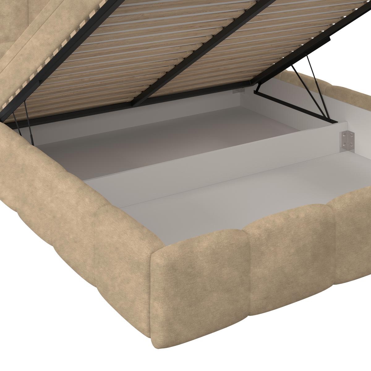 Polsterbett Noe Braun 160x200 cm - Schwarz/Braun, Trend, Textil/Metall (160/200cm)