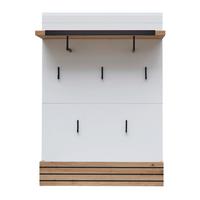 Garderobenpaneel Fresno Weiß/eiche Artisan, B: 80 Cm - Schwarz/Weiß, Design, Holzwerkstoff (80/114/33cm) - Livetastic