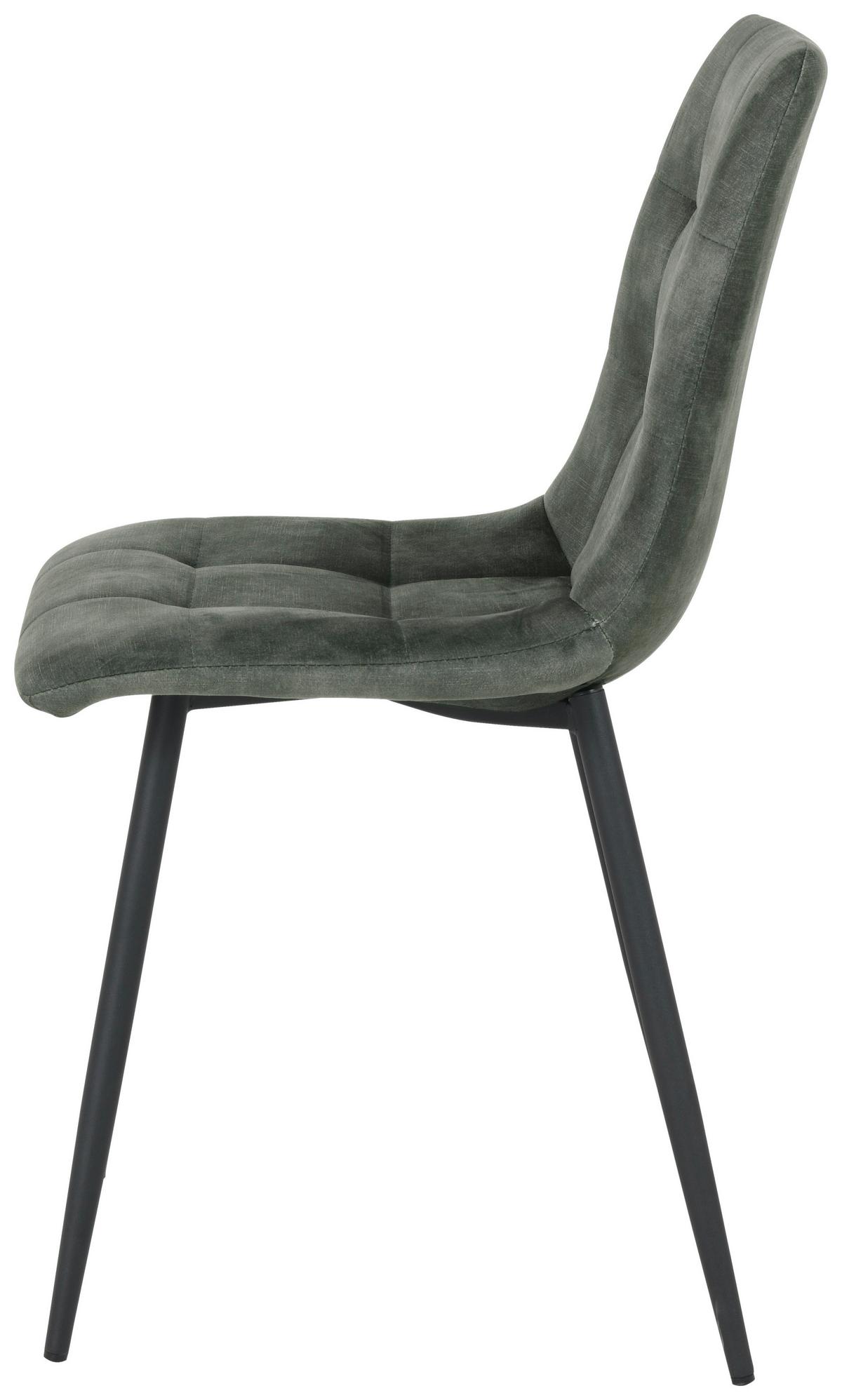 ČTYŘNOHÁ ŽIDLE LECH - černá/tmavě zelená, Konvenční, kov/dřevo (45/88/55cm)