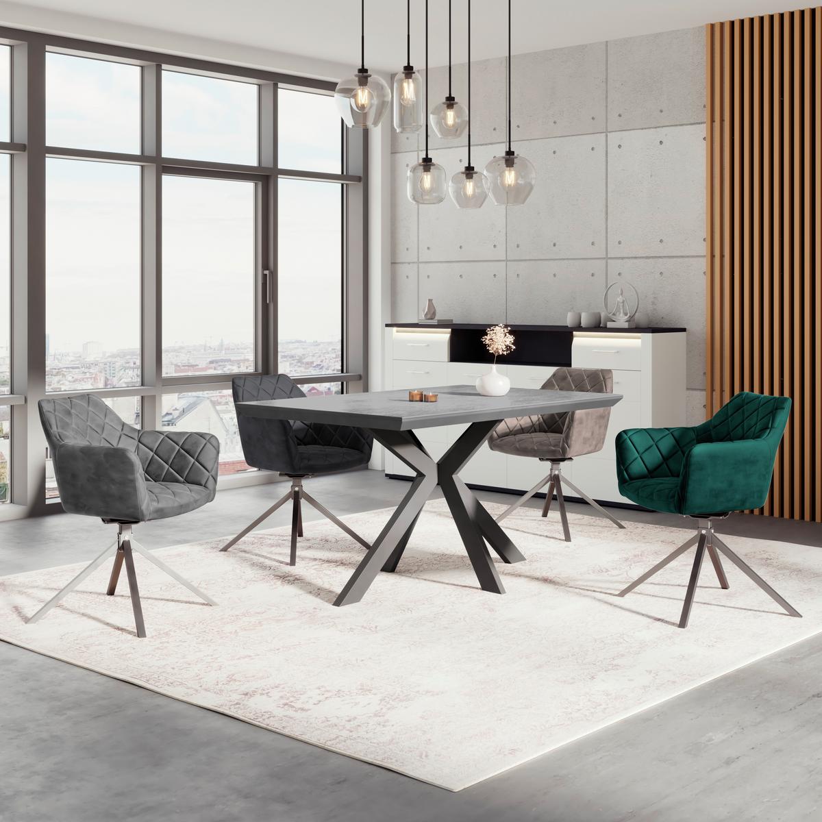 Esstisch Steve 140x90 Cm Schwarz - Schwarz, MODERN, Keramik/Holzwerkstoff (140/76/90cm)