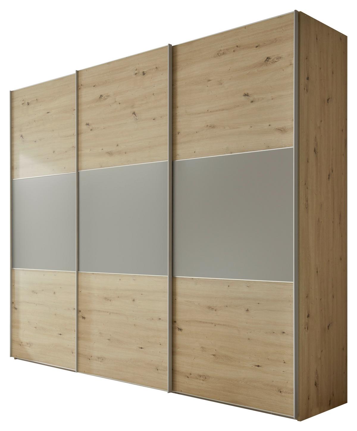 Schwebetürenschrank B: 298 Cm Includo, Artisan Eiche/grau - Anthrazit/Weiß, Design (298/222/68cm) - MID.YOU