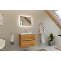BADEZIMMER Limes, Eichefarben B: 70 cm - Eichefarben/Weiß, Basics, Keramik/Holzwerkstoff (70cm) - MID.YOU