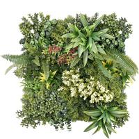 Wandverkleidung Kunstpflanze - Hellrot/Hellgrün, Trend, Kunststoff (50/50cm) - Floordirekt