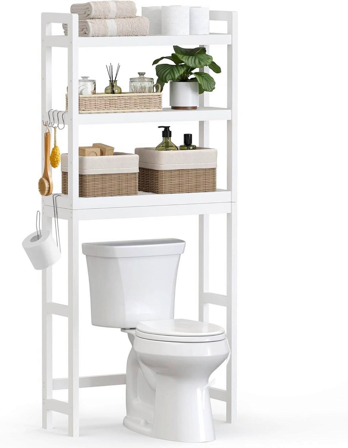 Over The Toilet Storage Weiß B: 63 cm - Weiß, Basics, Naturmaterialien (63/170/26.1cm)