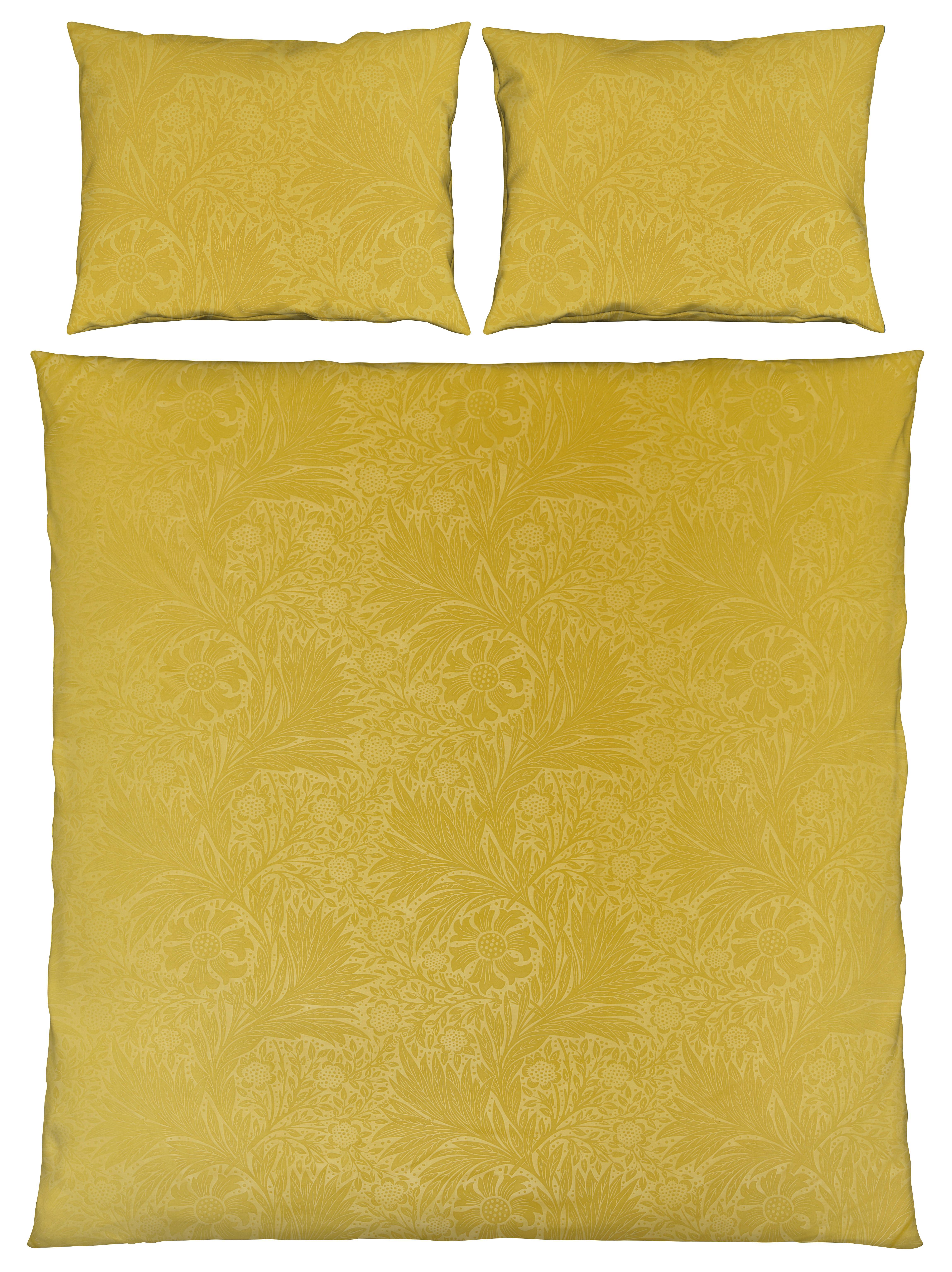 POSTEĽNÁ BIELIZEŇ Ornament, 70 x 90/140 x 200 cm - tmavožltá, textil (140/200cm) - Mömax