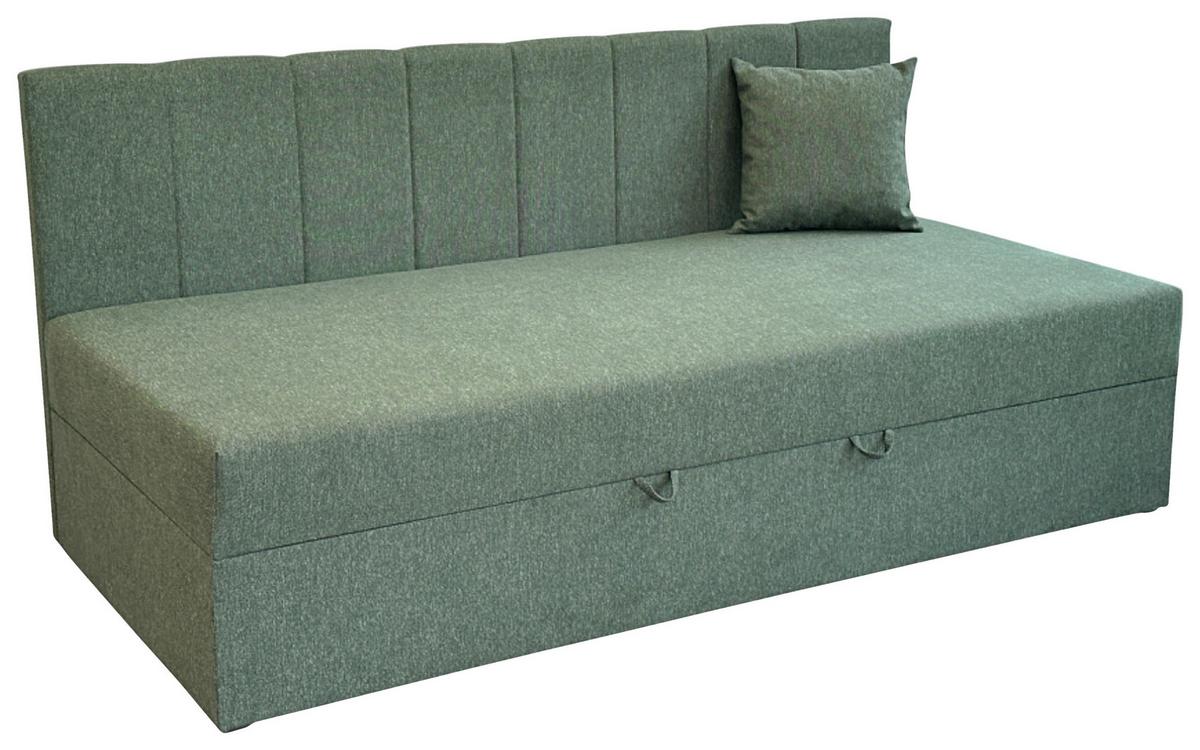 Boxbett Moritz 90x200cm - Dunkelgrün/Schwarz, Basics, Holzwerkstoff/Textil (90/200cm) - P & B