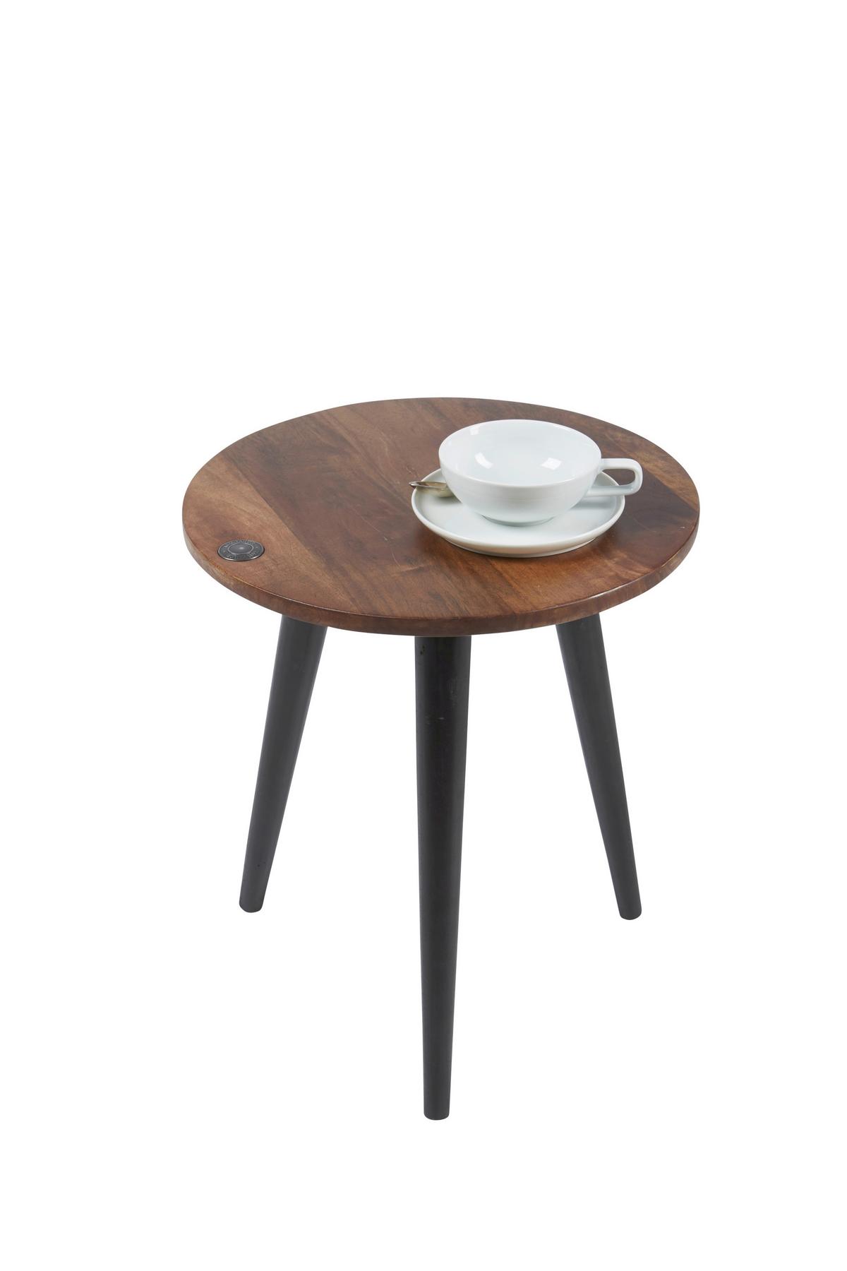 BEISTELLTISCH Mangoholz B: 40cm - Schwarz/Braun, Design, Holz (40/40/46cm) - MID.YOU