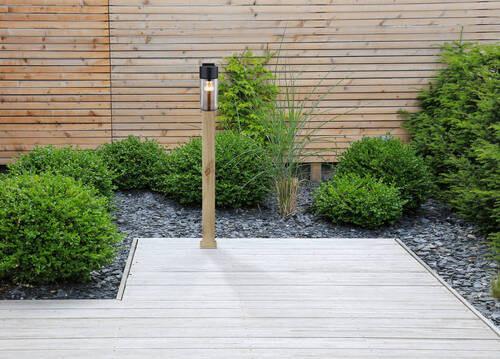 Außenleuchte 31977 - Schwarz, Natur, Glas/Metall (9/14,5/100cm) - Globo