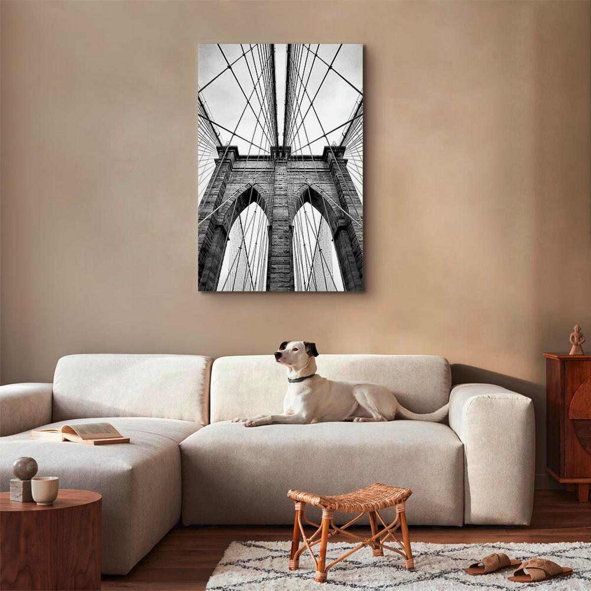 Leinwandbild Architectural Schwarz Weiß B: 40 Cm - Schwarz/Weiß, Basics, Holzwerkstoff/Textil (40/60/1,2cm) - artgeist