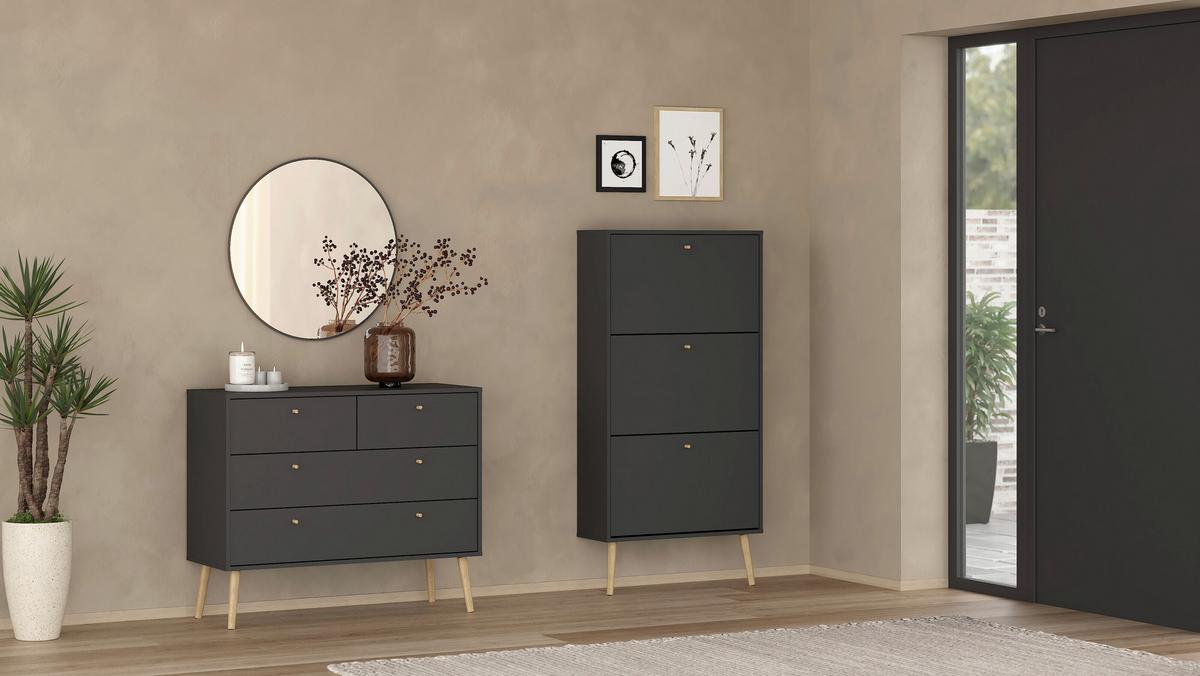 Kommode Bodo Grau Matt, B: 98,7 cm - Eichefarben/Grau, Design, Holzwerkstoff (98,7/81,7/39,1cm) - Best Price