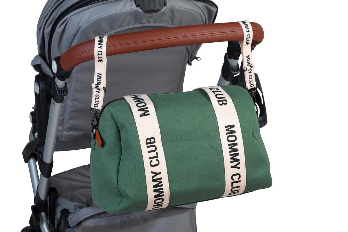 Wickeltasche Mommy Club Grün/Weiß, B: 38 cm - Weiß/Grau, KONVENTIONELL, Kunststoff/Textil (38/21/27cm) - Childhome