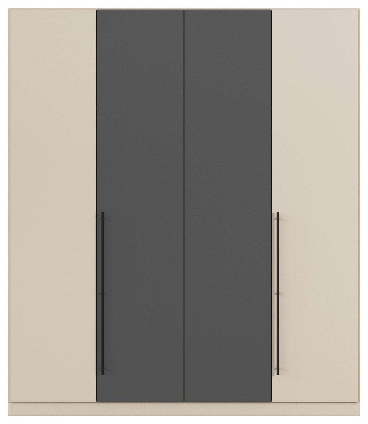Kleiderschrank Safari B: 181 cm - Champagner/Grau, KONVENTIONELL, Holzwerkstoff (181/229/54cm)