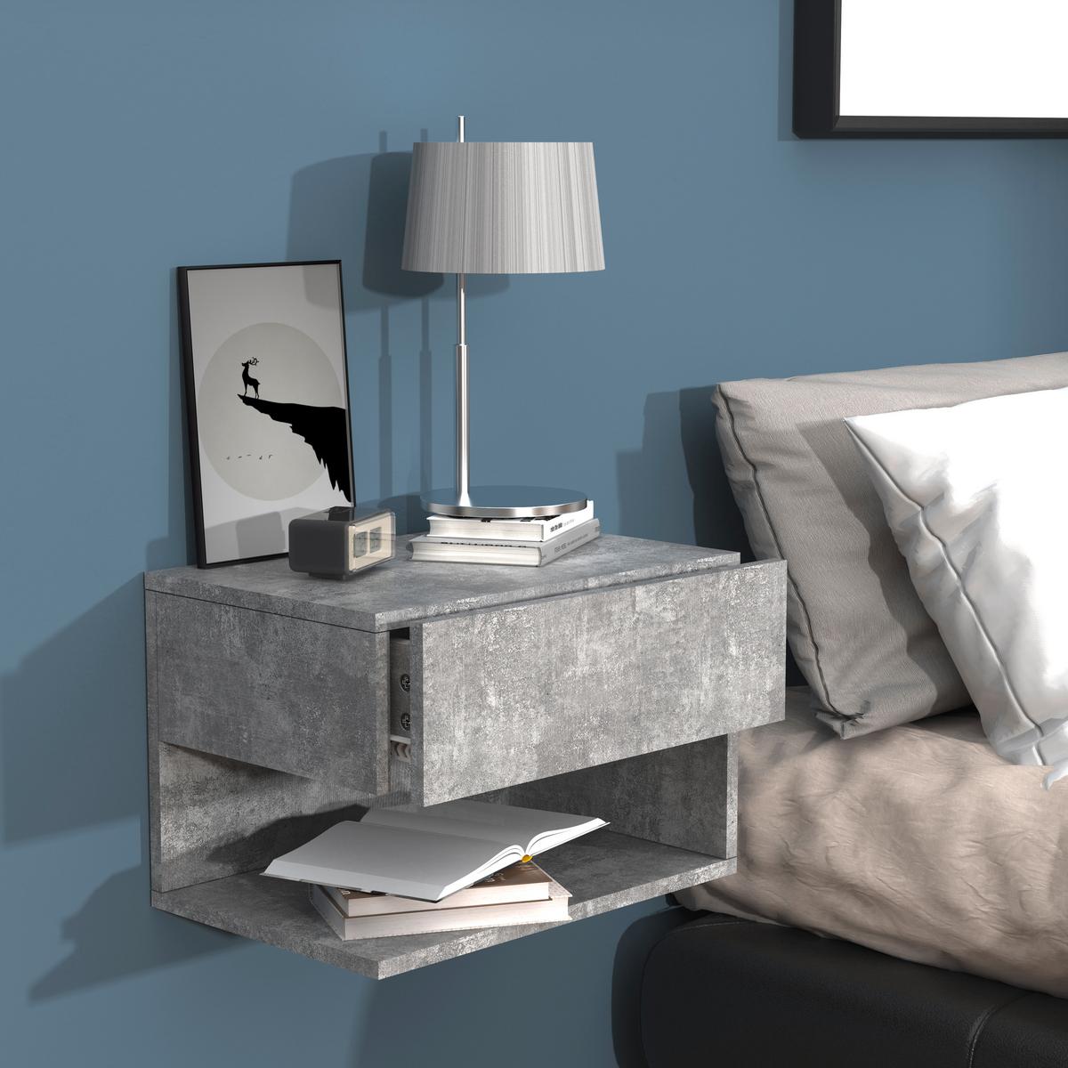 Nachtkästchen USAl XL B: 45 cm Grau - Grau, MODERN, Holzwerkstoff (45/30/32cm) - MID.YOU