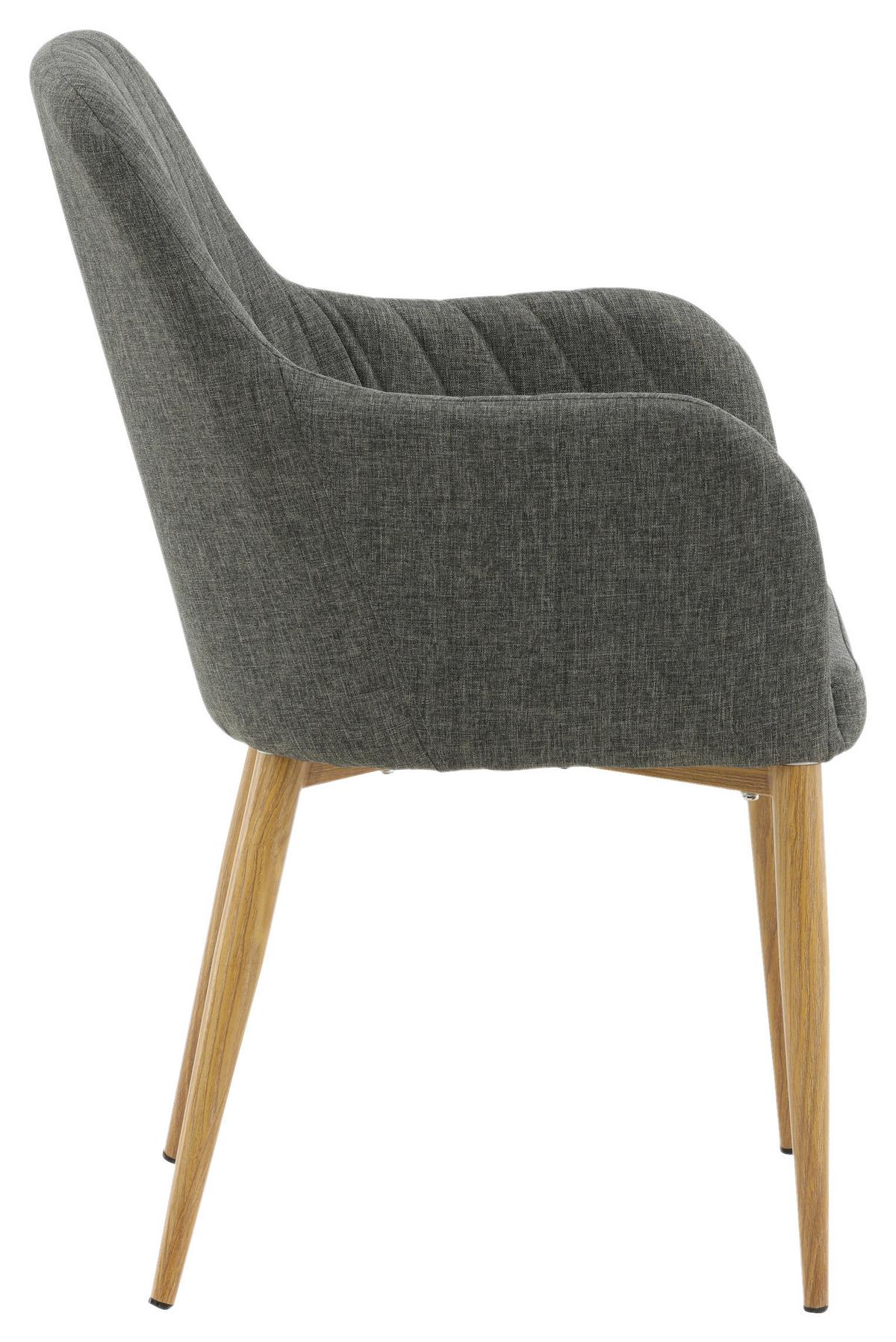 Stuhl-Set Comfort - Dunkelgrau/Naturfarben, Design, Textil/Metall (57/93/62cm) - Livetastic
