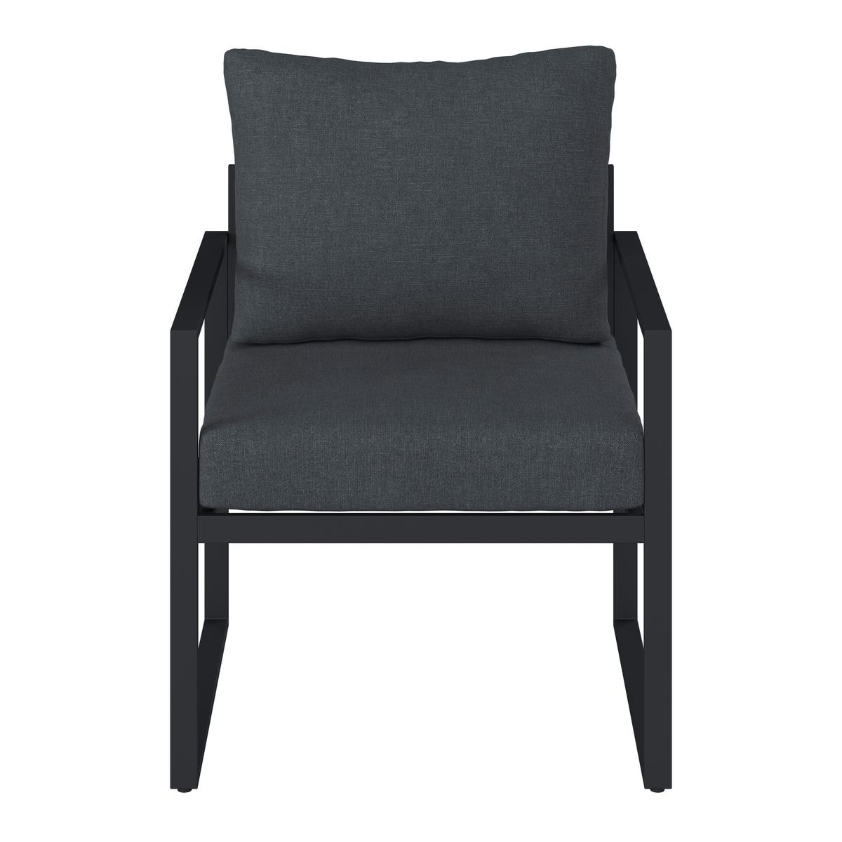 Loungegarnitur 4-tlg Bologna Metall/textil/glas Mit Kissen - Anthrazit/Grau, MODERN, Glas/Textil - Beldano