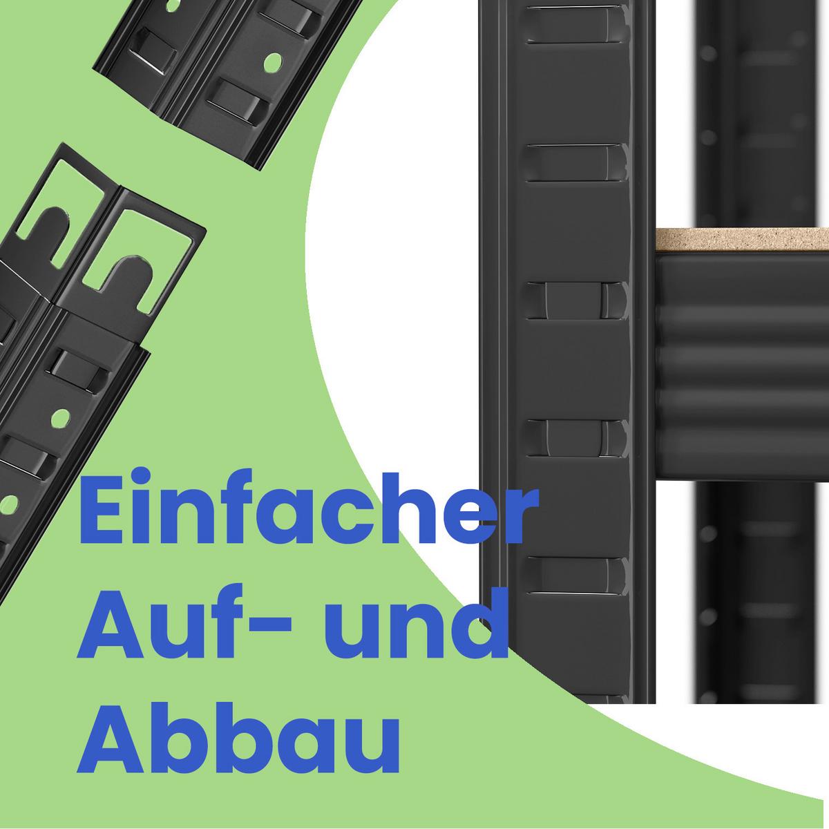 Schwerlastregal Schwarz, Hellbraun B: 100 Cm - Hellbraun/Schwarz, Basics, Holzwerkstoff (100/200/50cm)