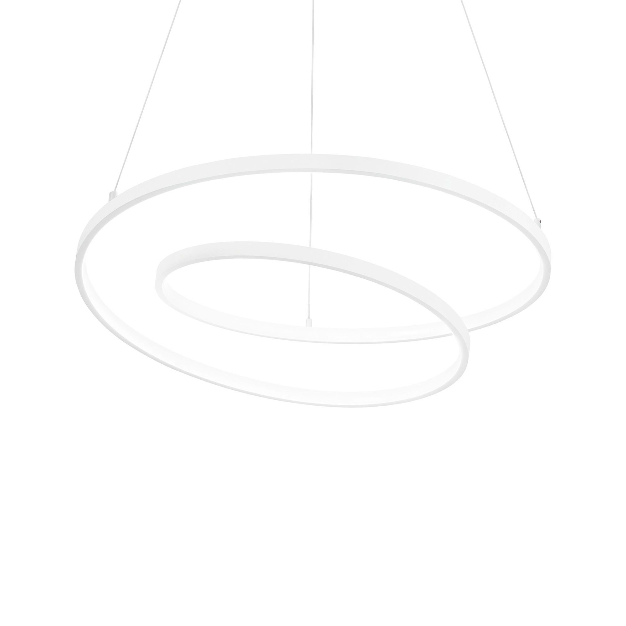 LED-Hängeleuchte Bianco Weiß D: 80 cm - Weiß, Design, Kunststoff/Metall (80/39/150cm) - Ideal Lux