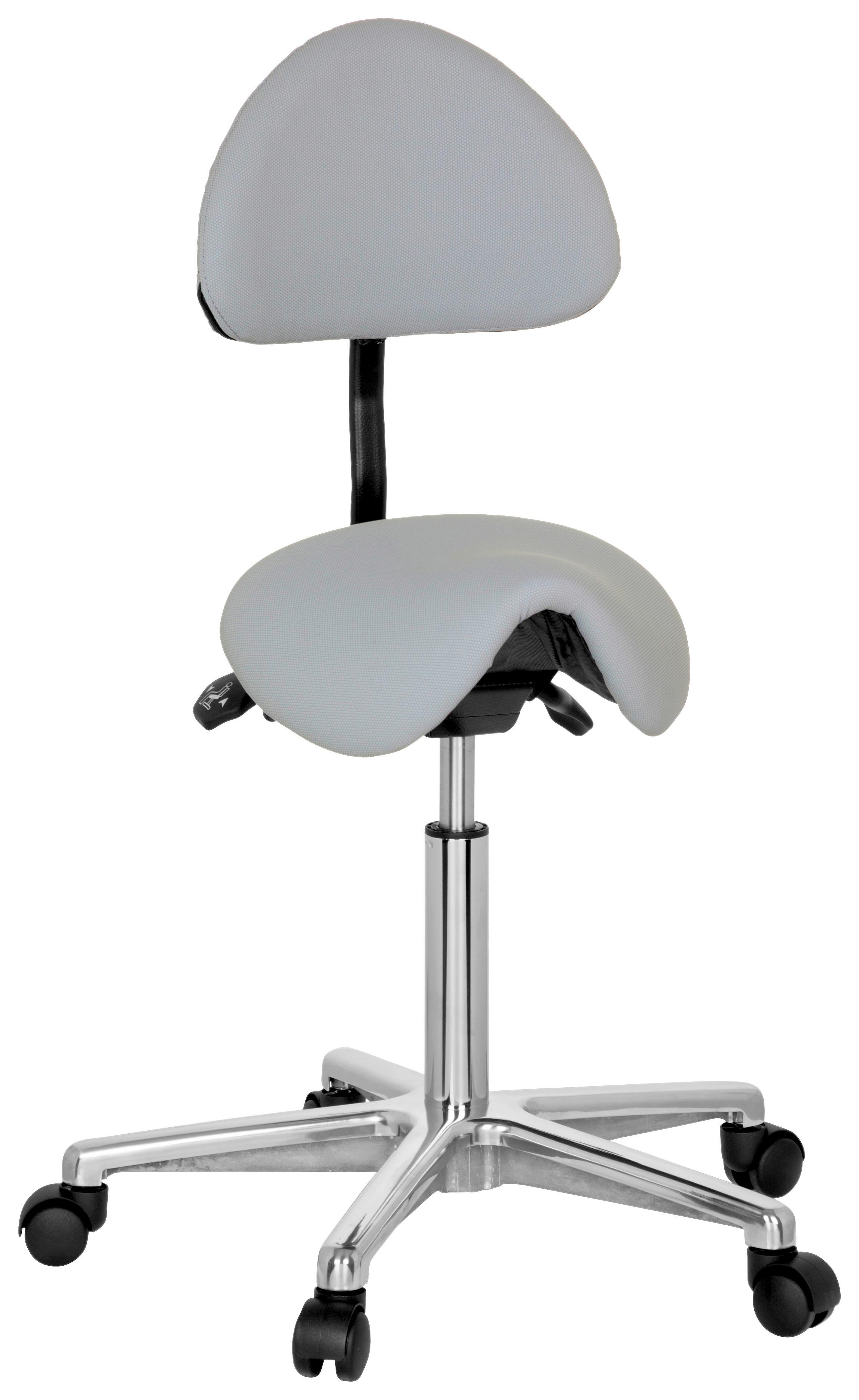 Bürohocker Top Work 20 Lederlook Grau Bis 110kg - Alufarben/Grau, MODERN, Kunststoff/Textil (36/105/40cm) - MID.YOU