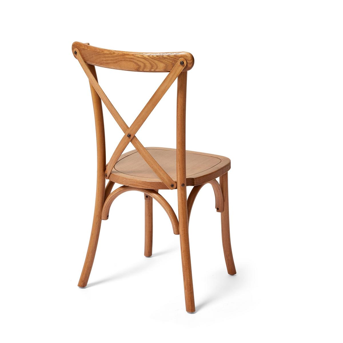 Stapelsessel Crossback Stapelstuhl - Braun, Basics, Holz (48/88/47cm)