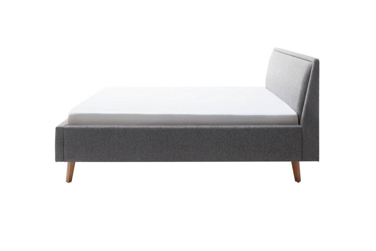 Polsterbett 140x200 cm Frieda Grau - Eichefarben/Grau, MODERN, Textil (140/200cm) - Livetastic