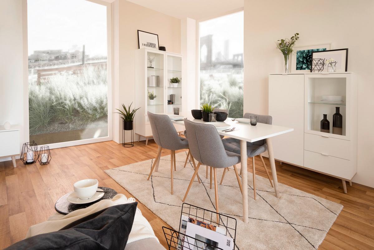 Vitrine Göteborg 54 - Eichefarben/Weiß, KONVENTIONELL, Glas/Holzwerkstoff (100/185/40cm) - MID.YOU