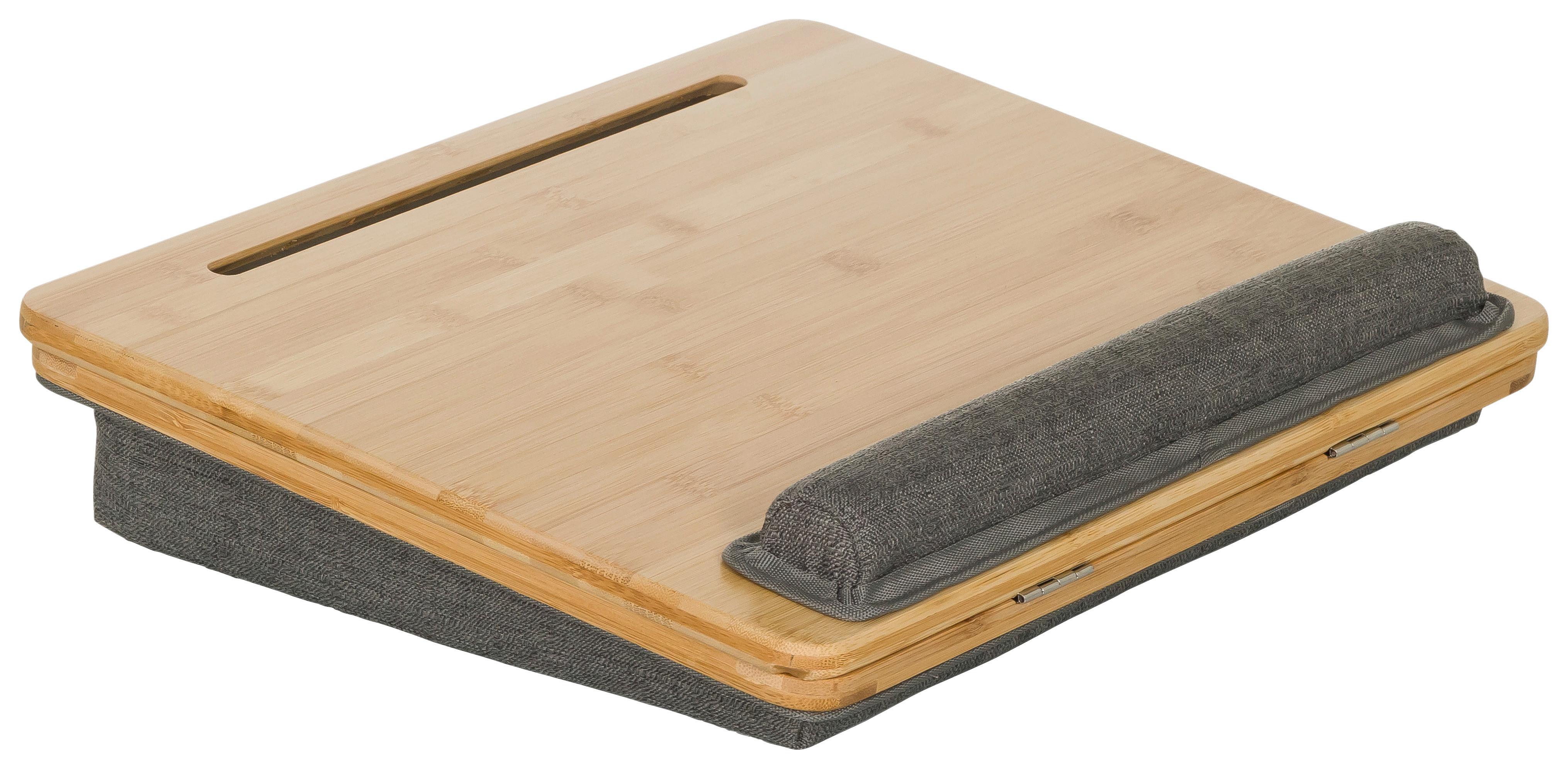 Laptopunterlage Comfilap IIi - Braun/Grau, Basics, Naturmaterialien/Textil (42/9/34cm) - MID.YOU