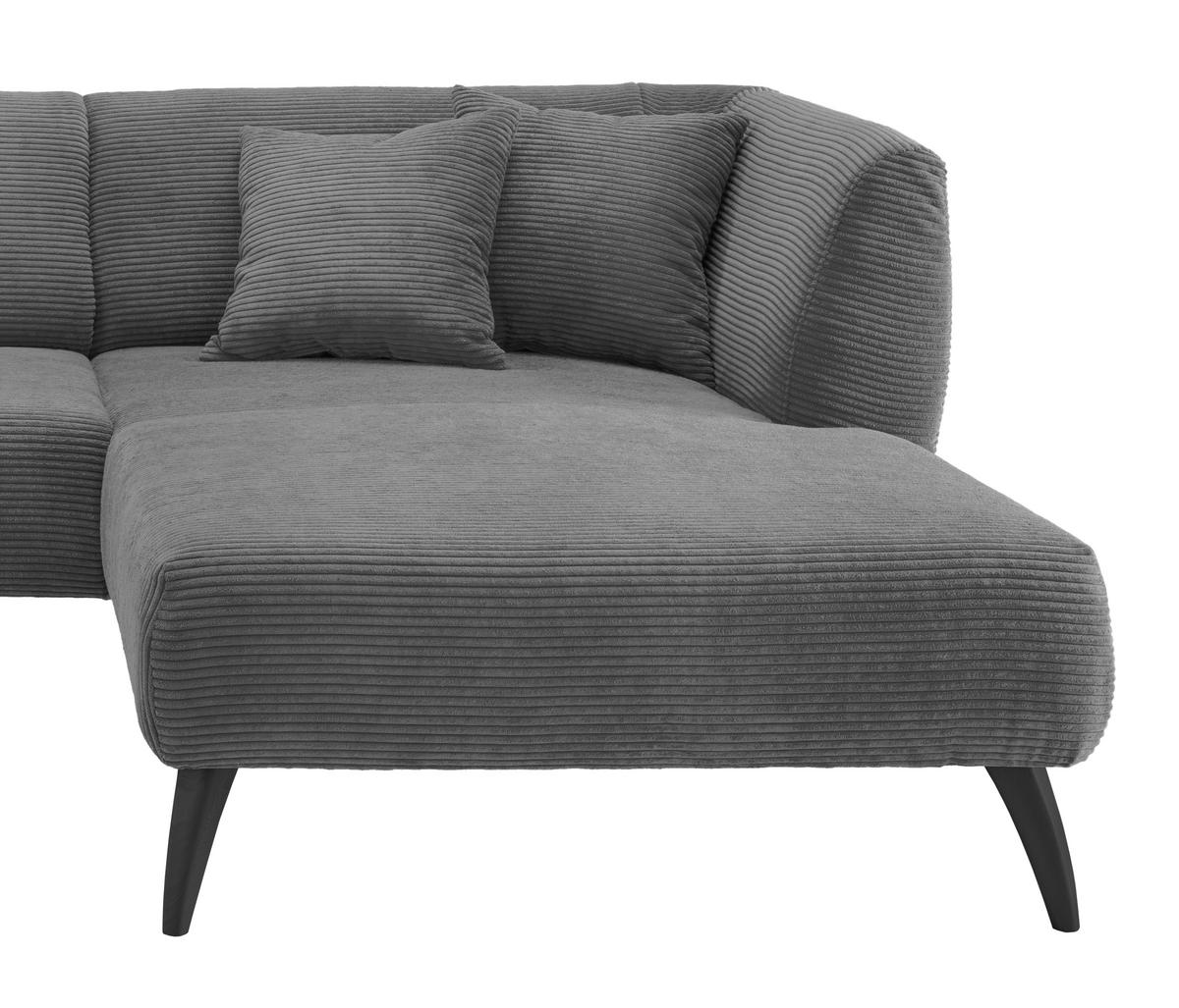 Ecksofa Colori Grau S: 264/160 cm - Schwarz/Grau, MODERN, Holz/Textil (264/160cm) - MID.YOU