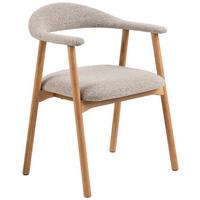 Armlehnstuhl Addi - Eichefarben/Beige, Trend, Holz/Textil (56/75,5/54cm) - MID.YOU