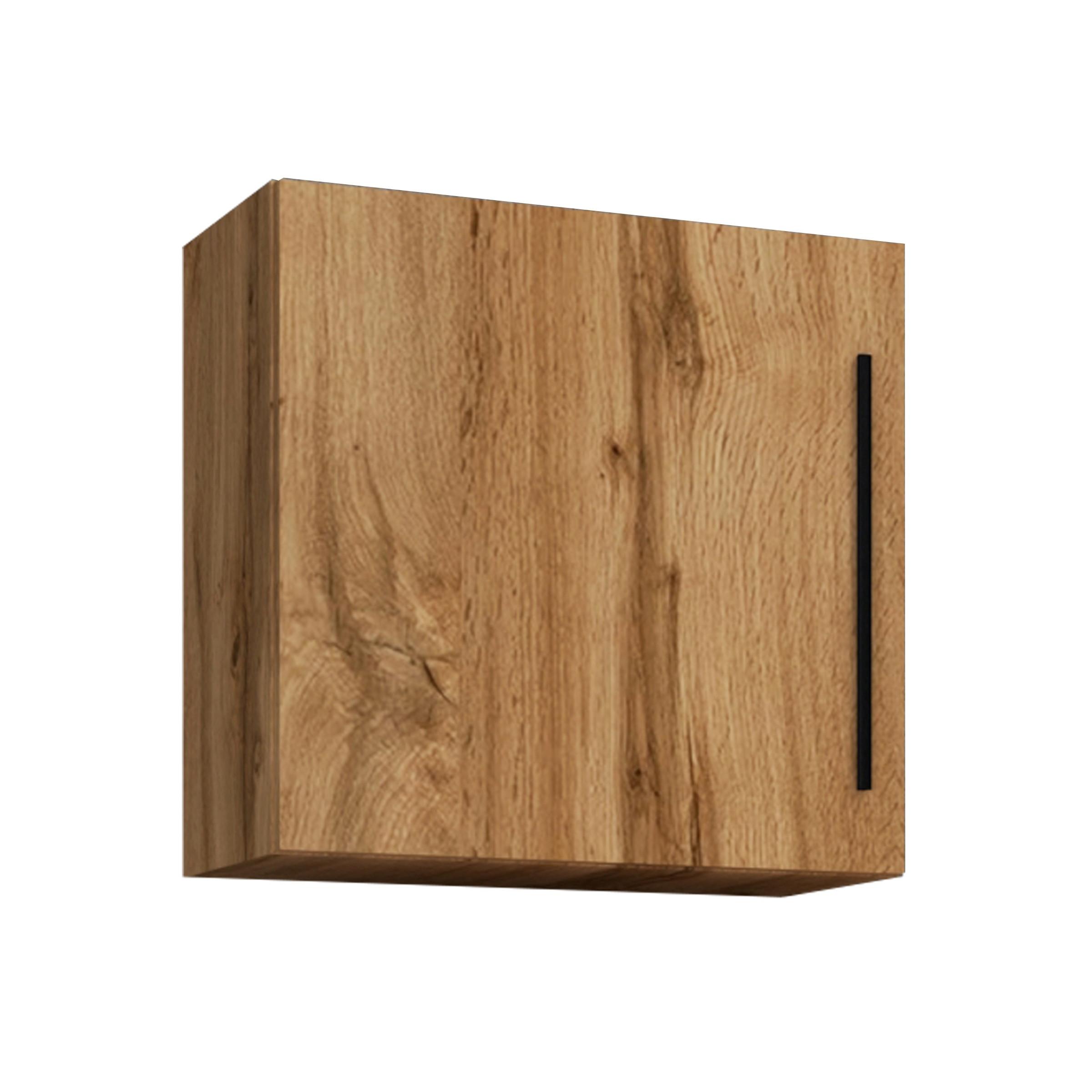 Závěsná skříňka Arila š: 50 cm, dub medový - černá/medový dub, Moderní, kov/kompozitní dřevo (50/50/30cm) - MID.YOU