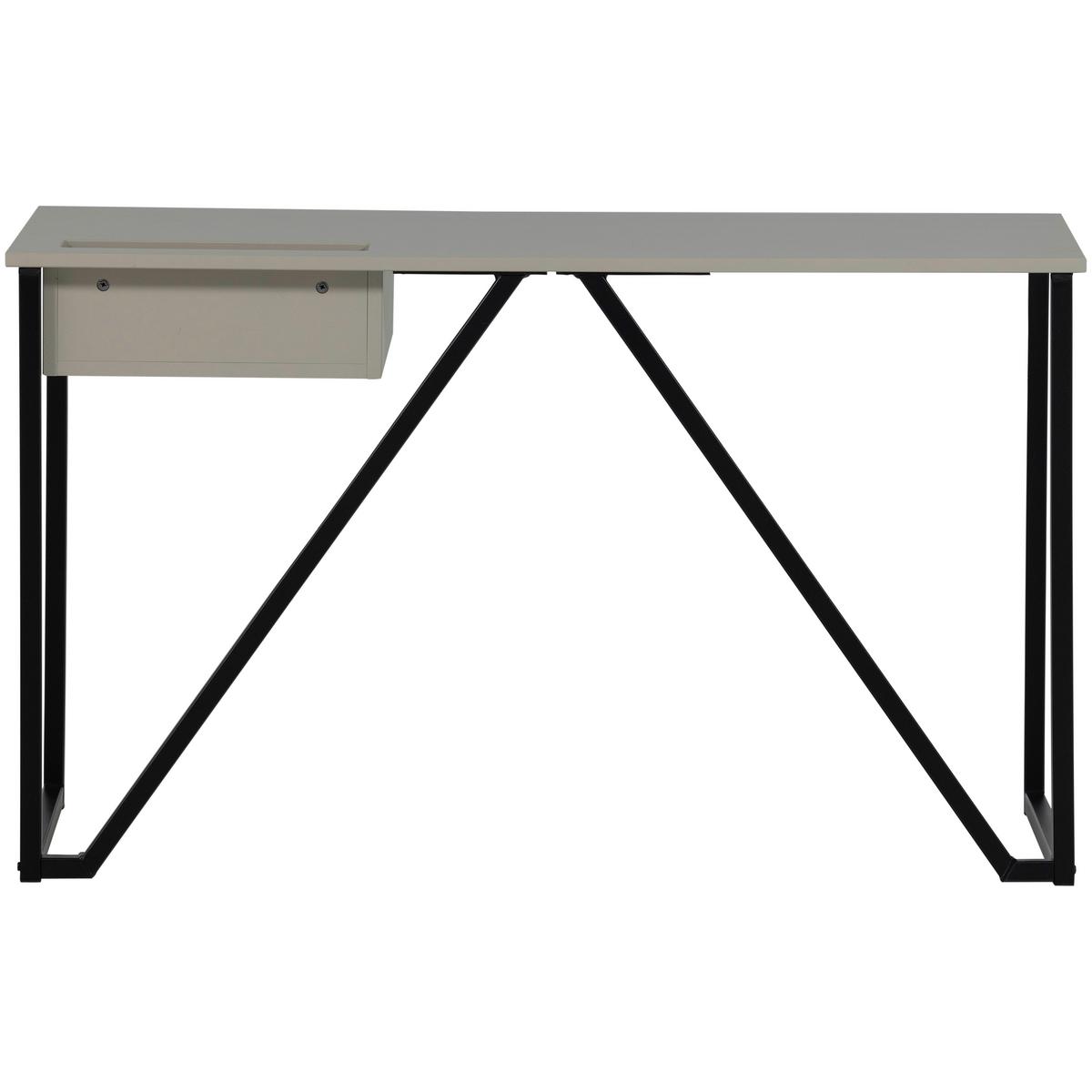 Schreibtisch New Julius Grau B: 126 cm - Schwarz/Grau, MODERN, Holz/Metall (126/53/75cm) - Livetastic