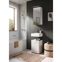 Gästebad Vira 2--Teilig. inkl. LED - Weiß Hochglanz/Schwarz, MODERN, Holzwerkstoff (38/190/34cm) - MID.YOU