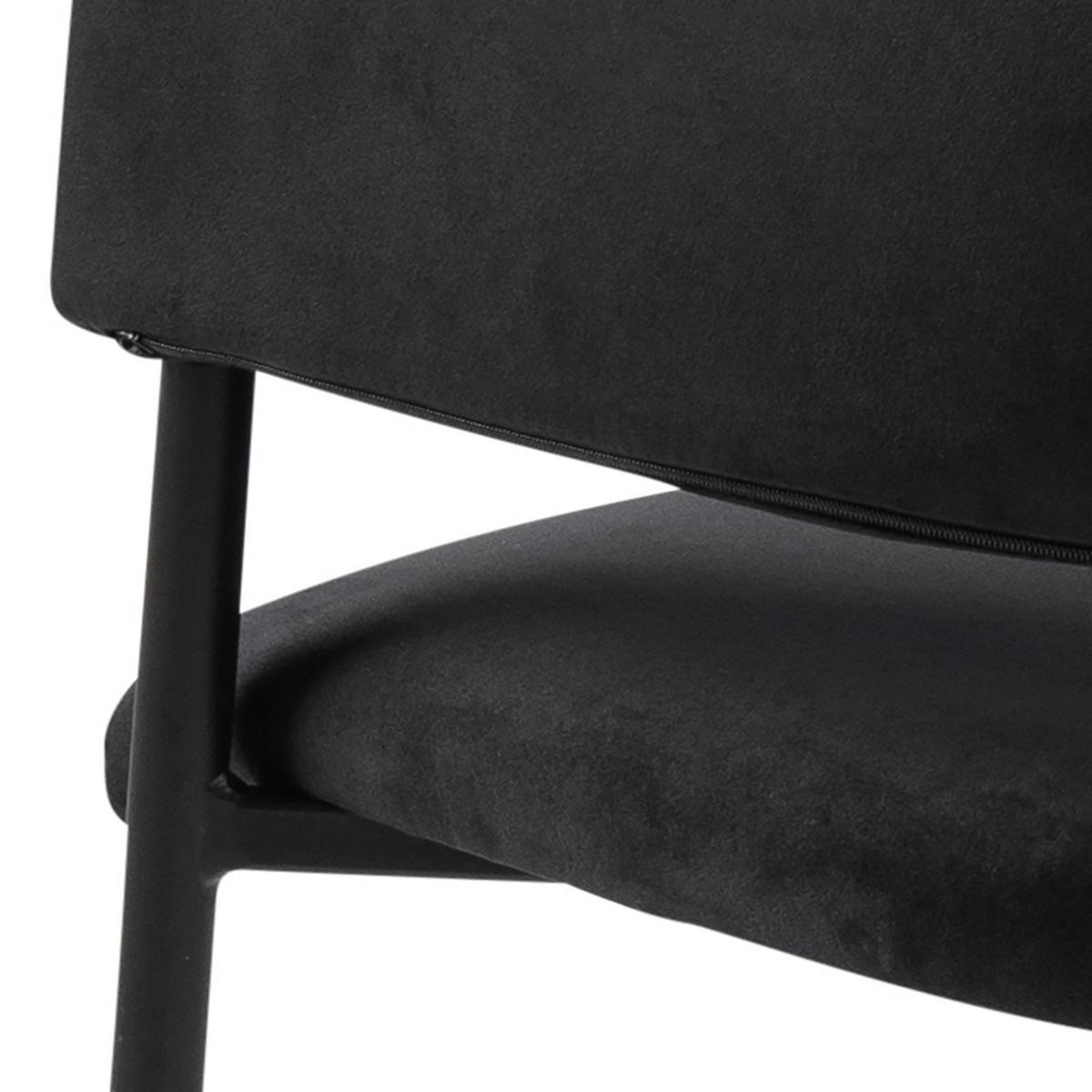 Stolička s podrúčkami LIMA čierna - čierna, Design, kov/textil (54/82/55cm) - Livetastic
