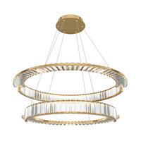 Pendelleuchte Krone - Transparent/Goldfarben, Trend, Glas/Metall (100/50cm) - MAYTONI