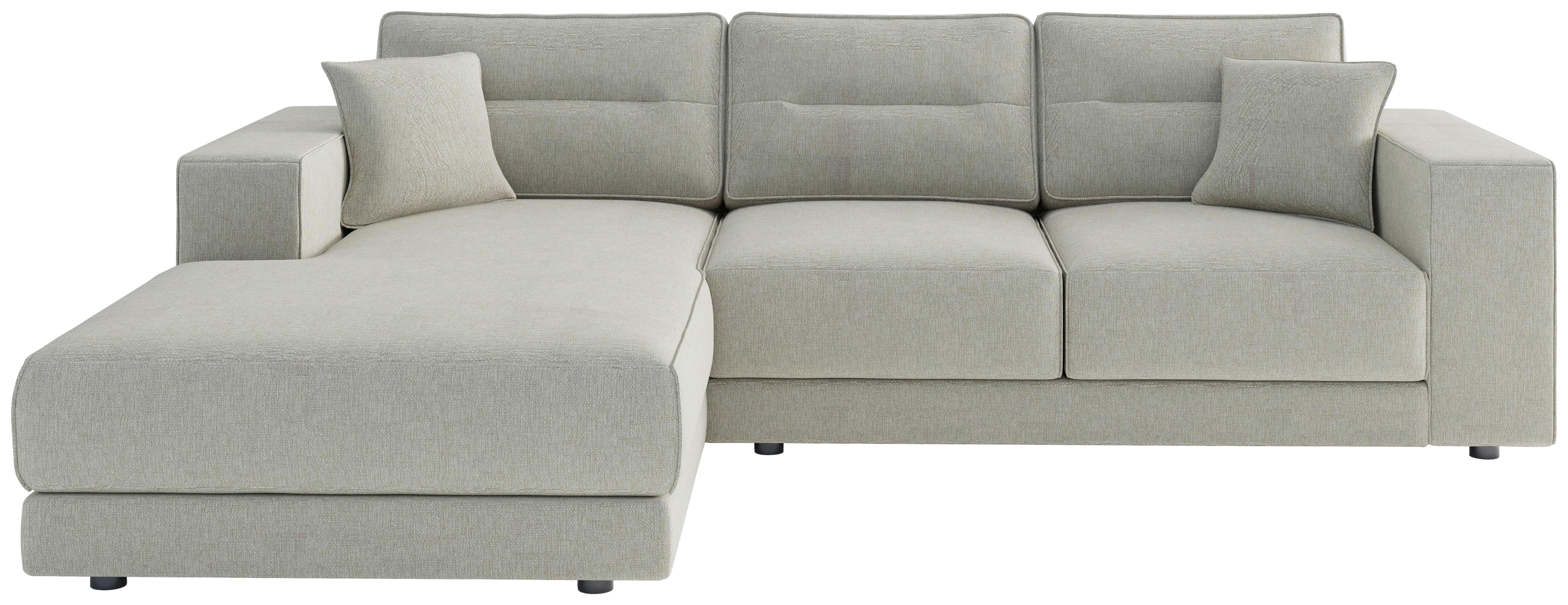 Ecksofa Verona Beige - Edelstahlfarben/Beige, Design, Textil (195/272cm) - Livetastic