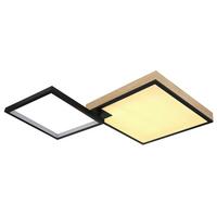 LED-Deckenleuchte 41392-40 - Dunkelbraun/Opal, Design, Holzwerkstoff/Kunststoff (85,5/55/10cm) - Globo