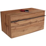 Garderobenbank Venedig - Eichefarben/Schwarz, MODERN, Holzwerkstoff (90/45/38cm)