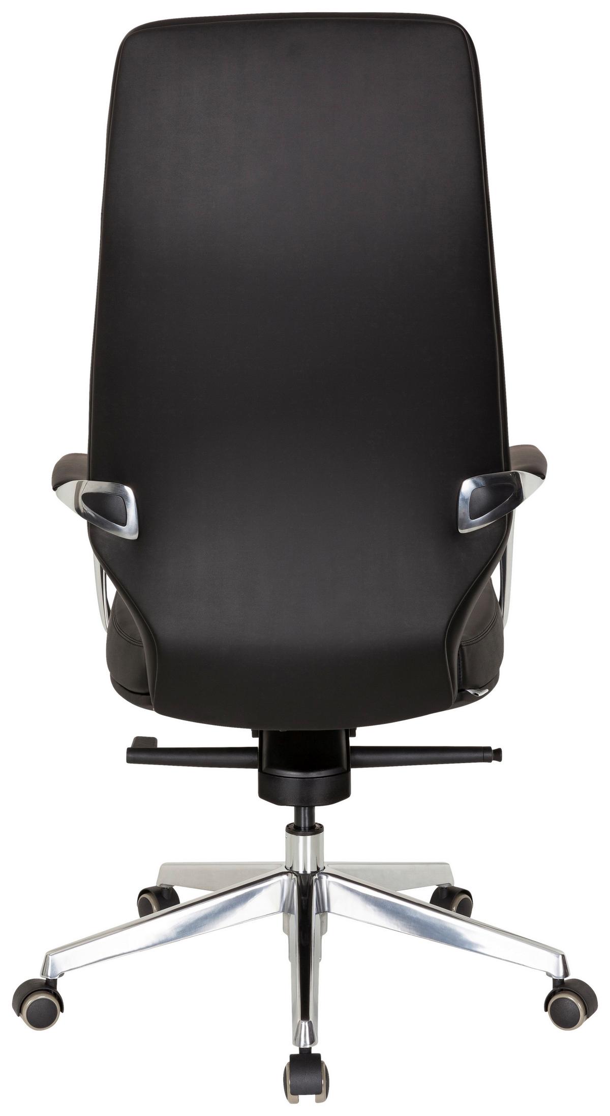 Chefsessel Velvet Schwarz Bis 120 Kg - Silberfarben/Schwarz, Basics, Kunststoff/Textil (63/133/65cm) - MID.YOU