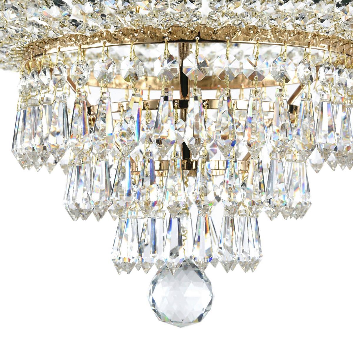 Kronleuchter Palace - Goldfarben, Basics, Glas/Metall (100/62,5/100cm) - MAYTONI