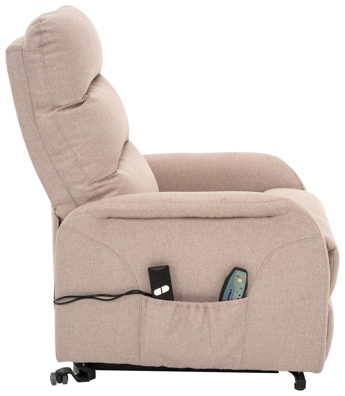 Relaxsessel Luxo Sandfarben B: 68 Cm - Sandfarben/Schwarz, Design, Textil/Metall (68/100/94cm) - Livetastic